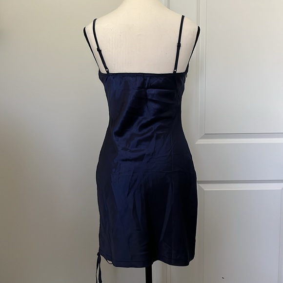 Blue Cowl Neck Adjustable Mini Dress 💖 - Picture 2 of 13